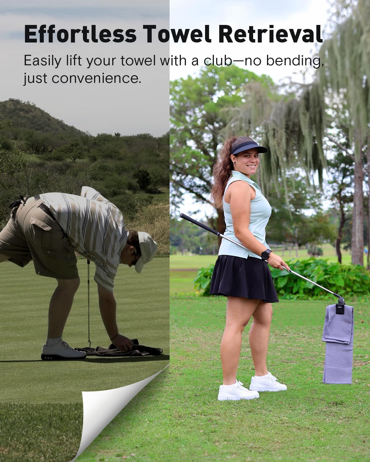 OAK & IRON Magnetic Golf Towel Clip - Universal Fit, Secure Hold, Easy Towel Exchange - Essential Golf Accessory -Black