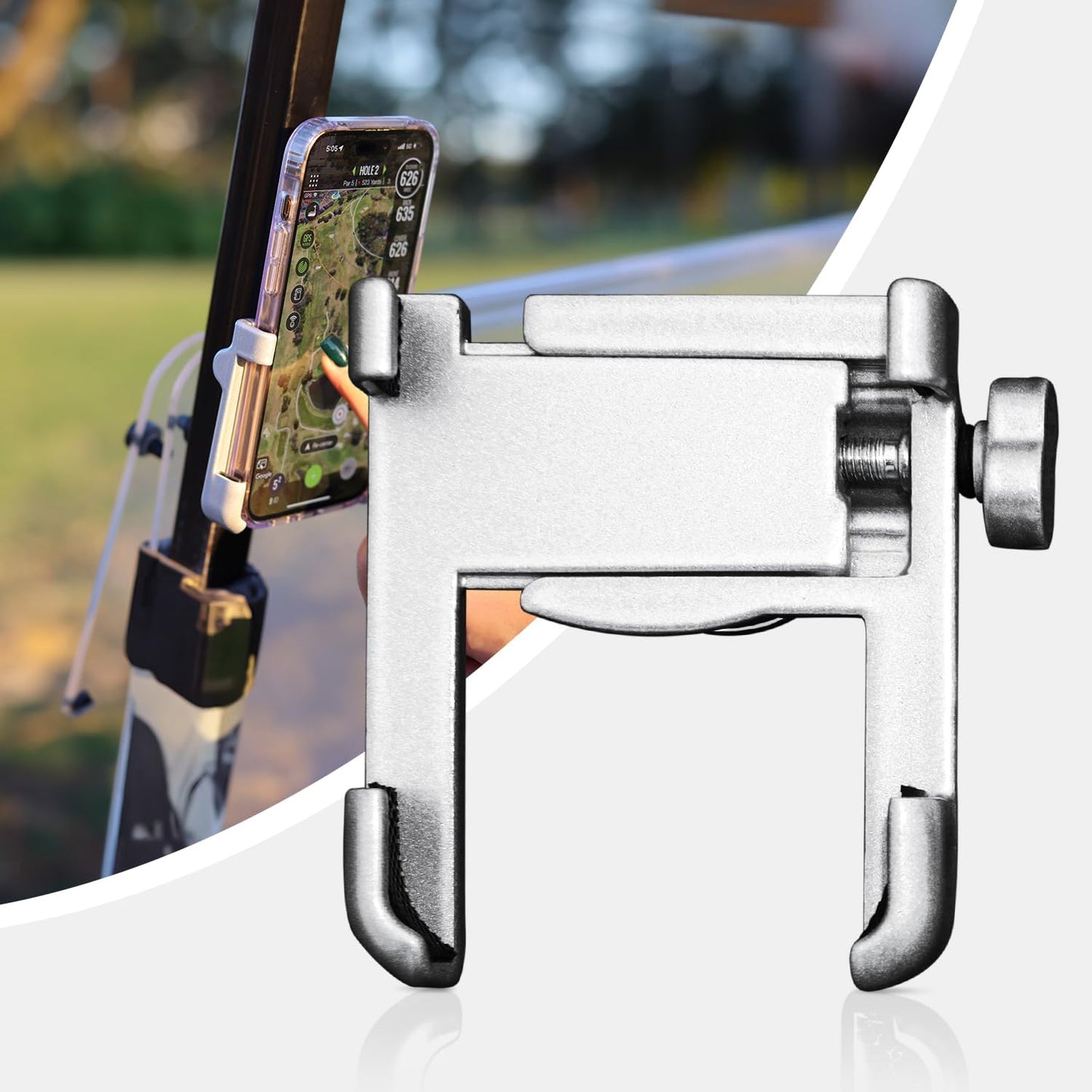 OAK & IRON Premium Magnetic Golf Phone Holder - Universal Fit,Versatile Capture & Easy Access for All Smartphones-Black