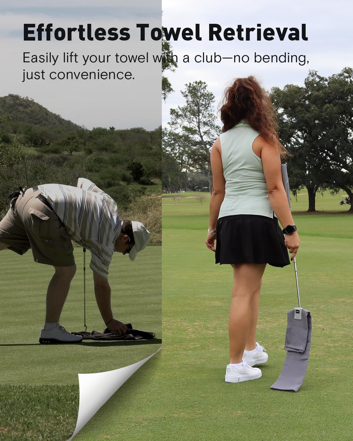 OAK & IRON Magnetic Golf Towel Clip - Universal Fit, Secure Hold, Easy Towel Exchange - Essential Golf Accessory (Gray)