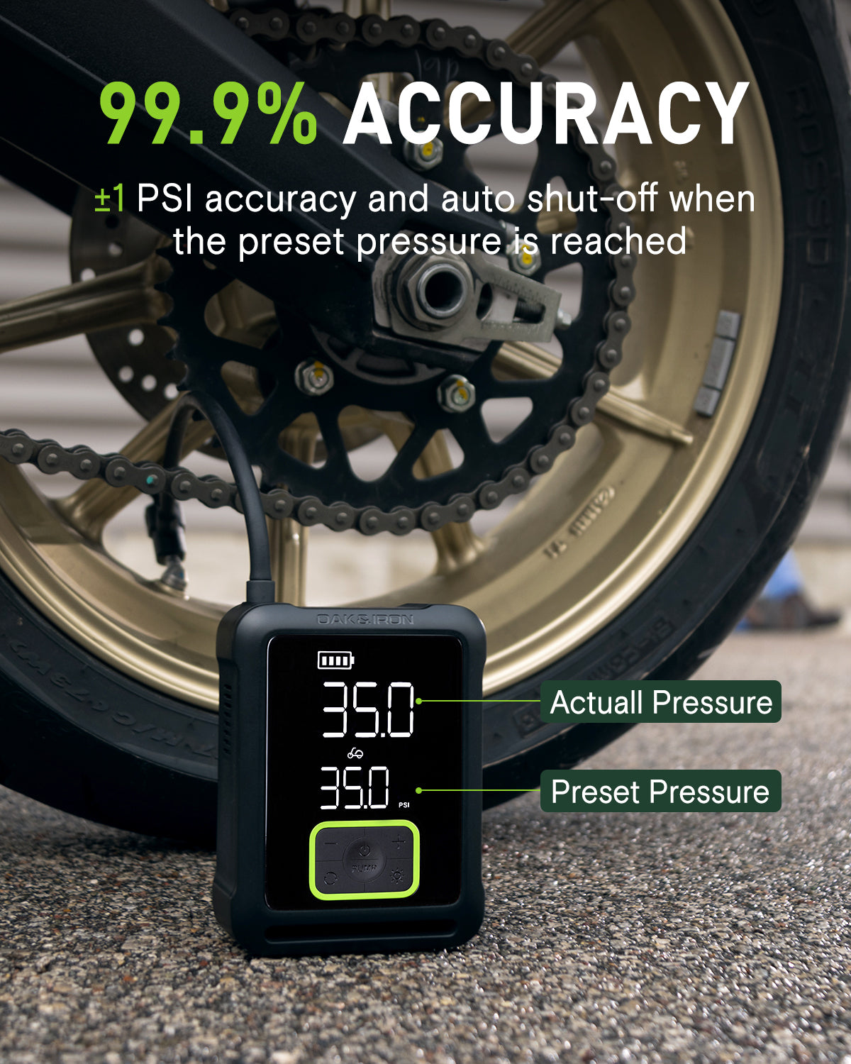 ONE Pro Portable Tire Inflator - 4X Faster and Extra Smart by OAK